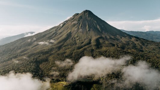 volcano arenal drone view
